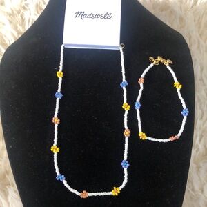 Madewell Beaded daisies matching choker necklace and bracelet